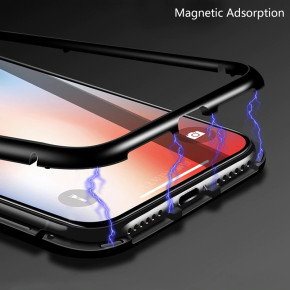 Луксозен алуминиев бъмпър от 2 части с магнити и стъклен протектор гръб оригинален Magnetic Hardware Case за OnePlus 7 Pro черен